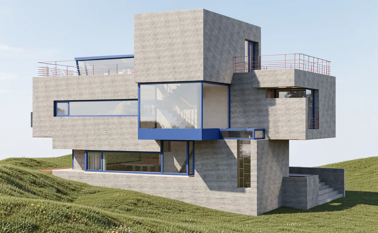 Photorealistic Spacely AI render of the AutoCAD model