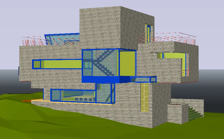 AutoCAD draft model before rendering