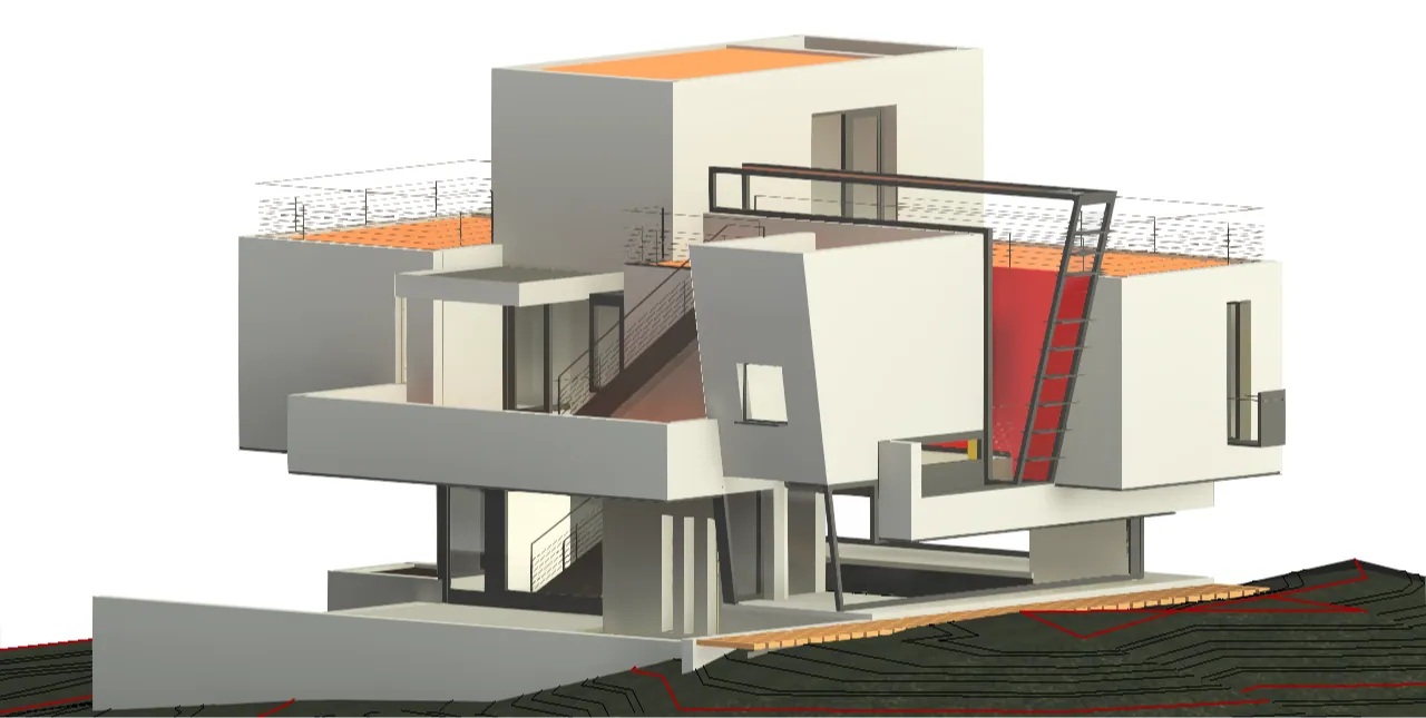 Revit 3D building model before rendering