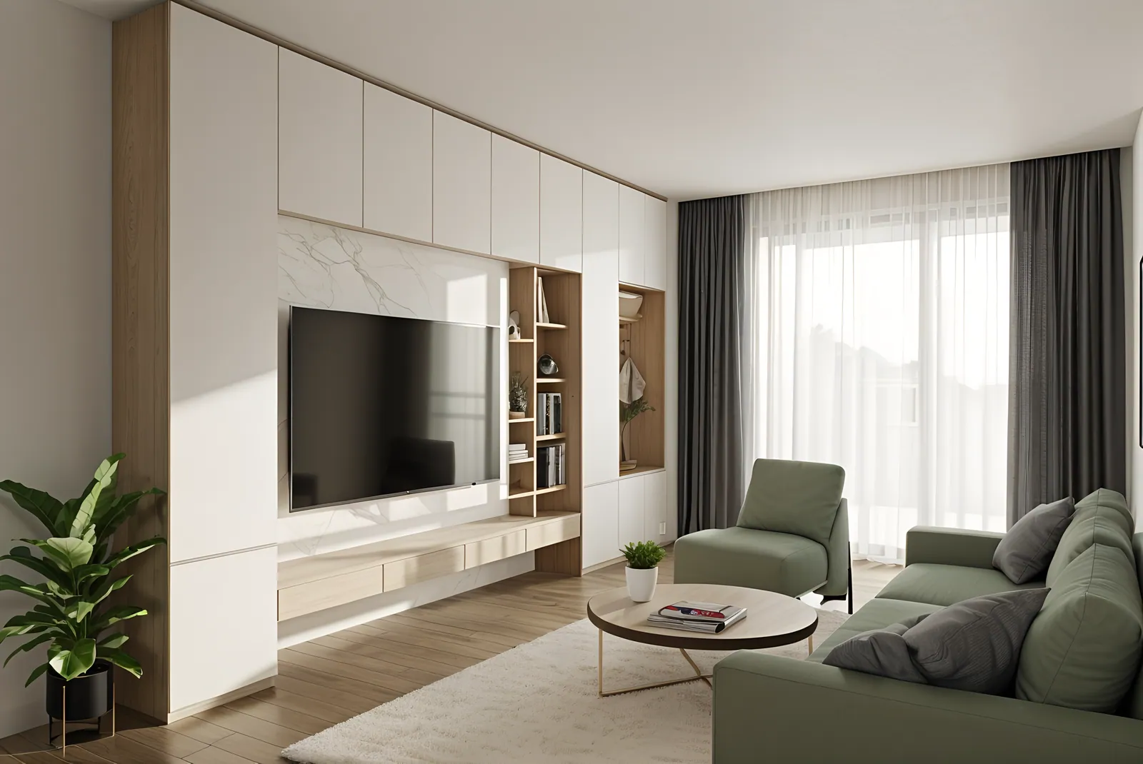 Photorealistic Spacely AI render of the SketchUp model