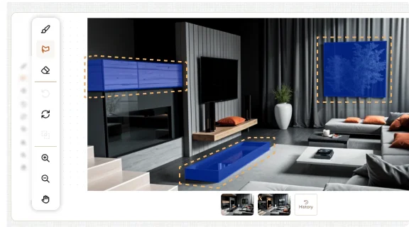 AI room design, Edit images with precision