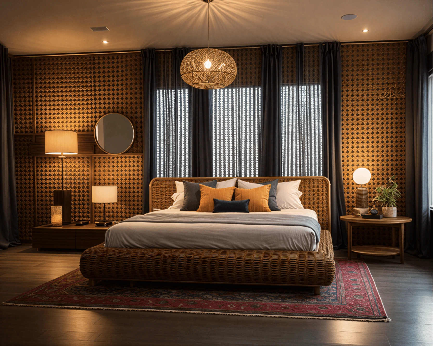 Bohemian AI Bedroom Design