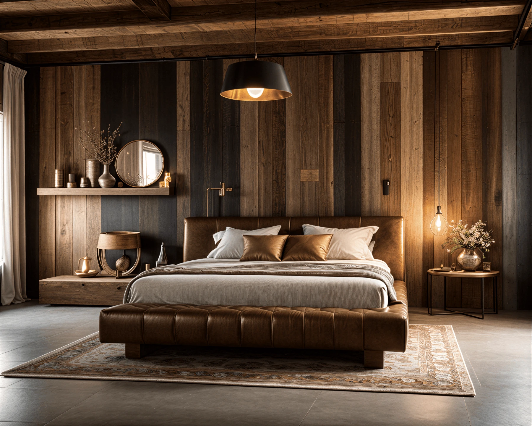 Rustic AI Bedroom Design