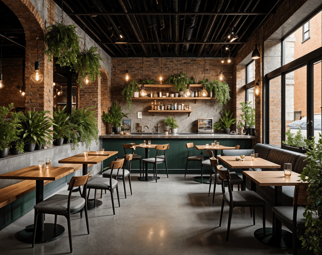 Industrial AI Cafe Design