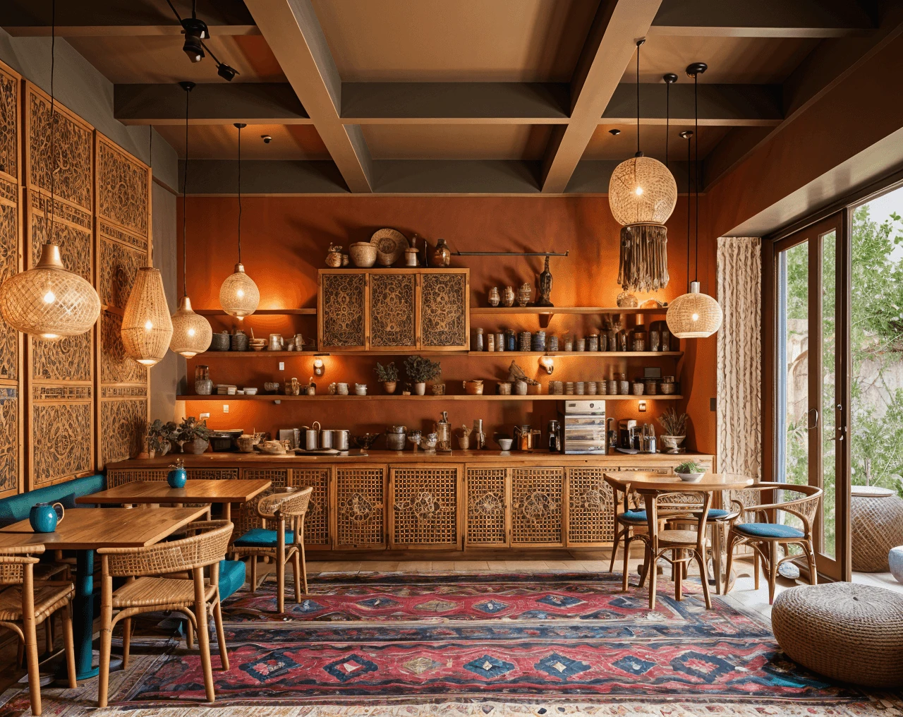 Bohemian AI Coffee Shop Design