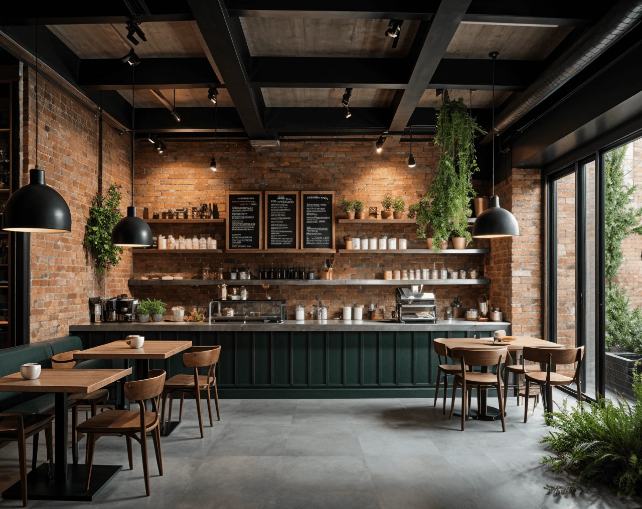 Industrial AI Coffee Shop Design
