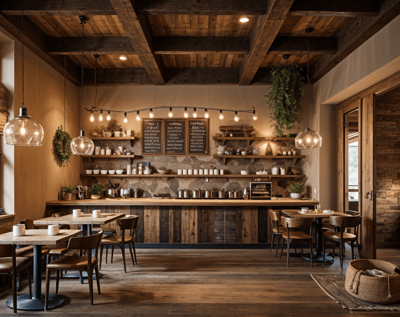 Rustic AI Coffee Shop Design