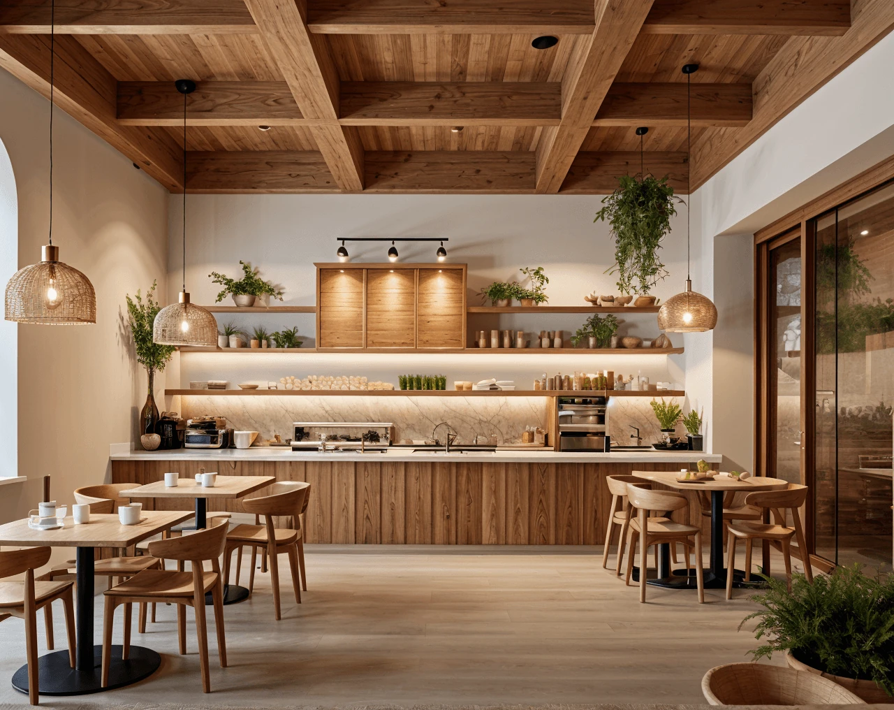 Scandinavian AI Coffee Shop Design