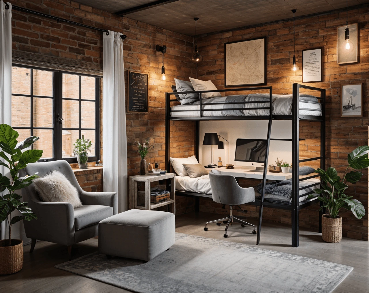 Industrial AI Dorm Room Design