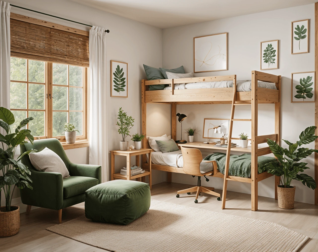 Japandi AI Dorm Room Design