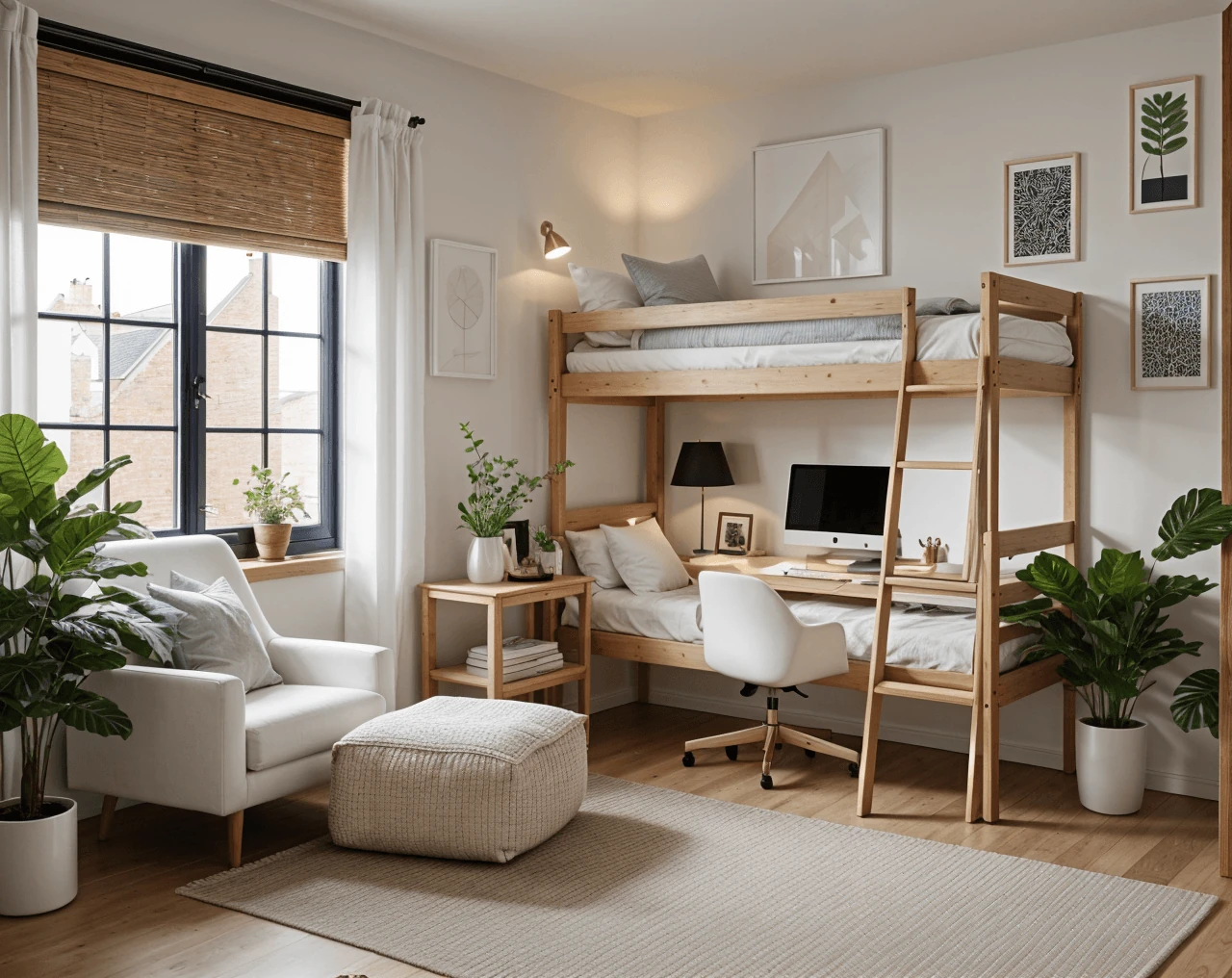 Minimal AI Dorm Room Design