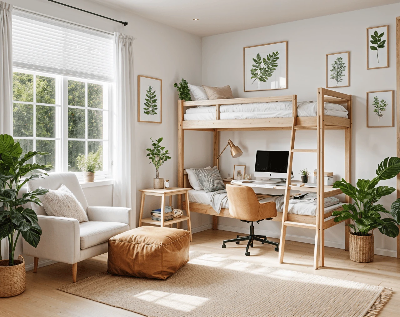 Scandinavian AI Dorm Room Design