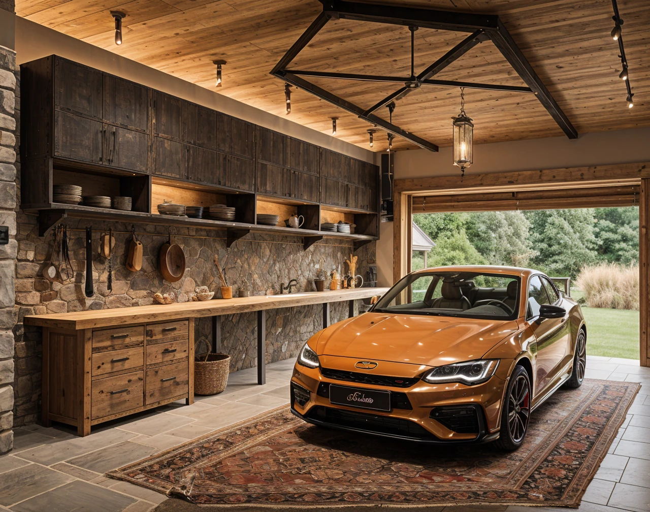 Rustic AI Garage Design