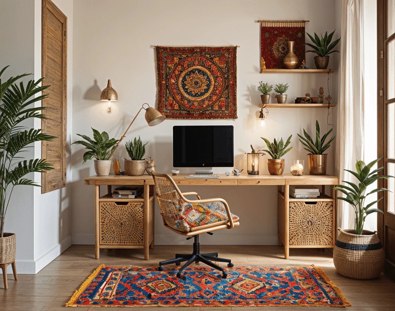 Bohemian AI Home Office Design