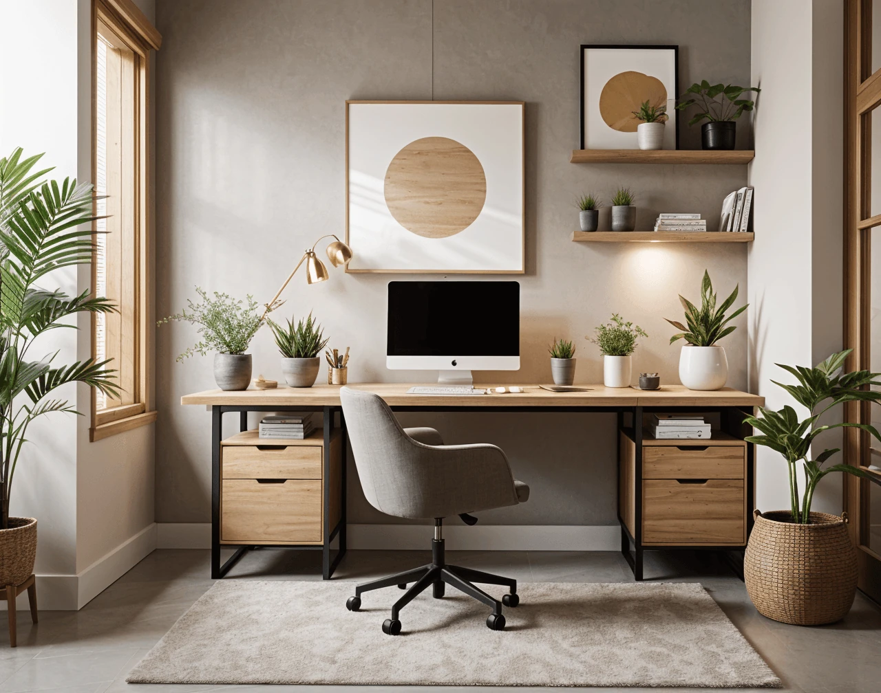 Japandi AI Home Office Design