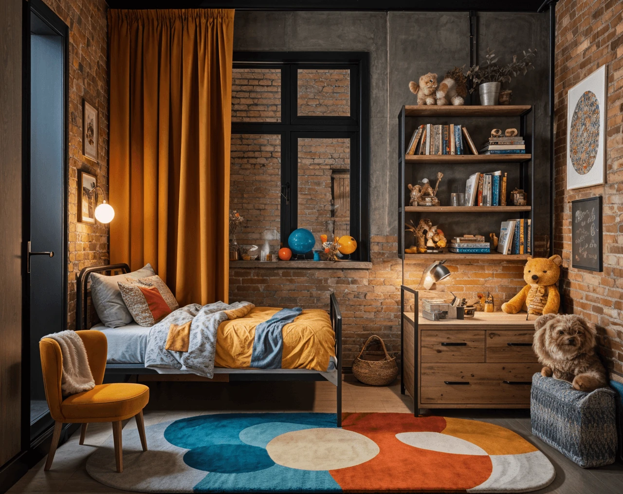 Industrial AI Kids Room Design