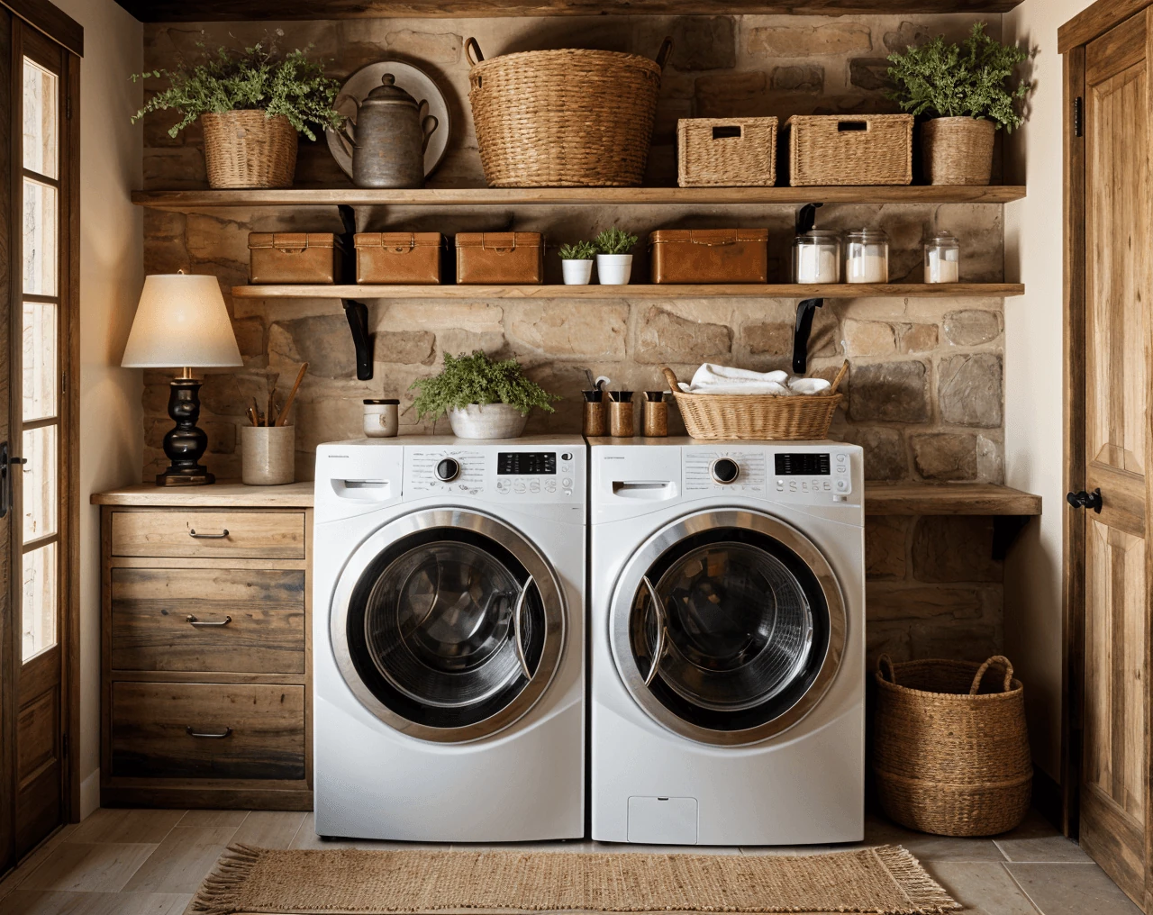 Rustic AI Laundry Room Design