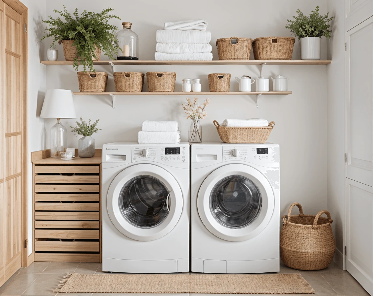 Scandinavian AI Laundry Room Design