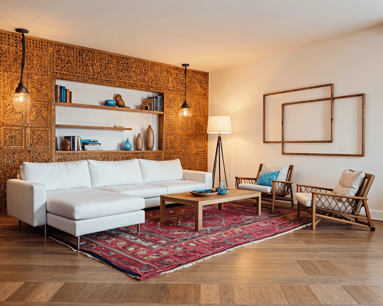 Bohemian AI Living Room Design