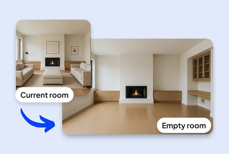See your room completely empty, ready for new ideas